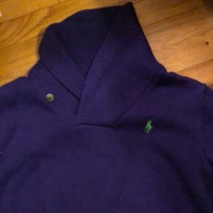 Purple polo cowl neck sweater